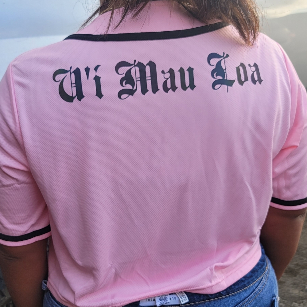 Pink Quilt Crop Baseball Jersey - Picture 2 of 4